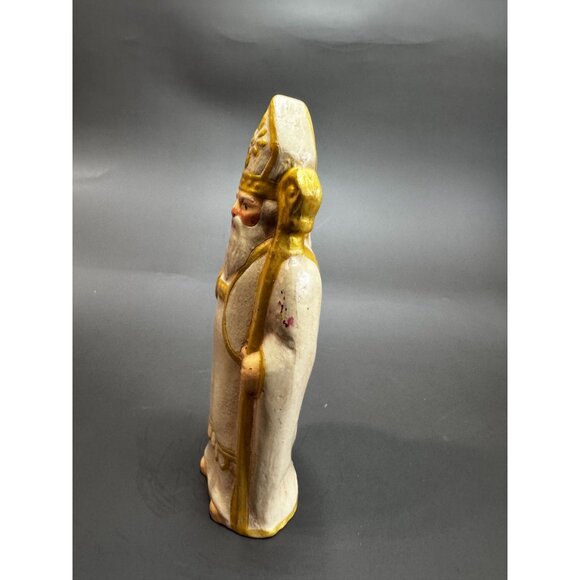 House Of Hatten St Nicholas Bishop Figurine White & Gold Resin 6 1/2" - Picture 4 of 9